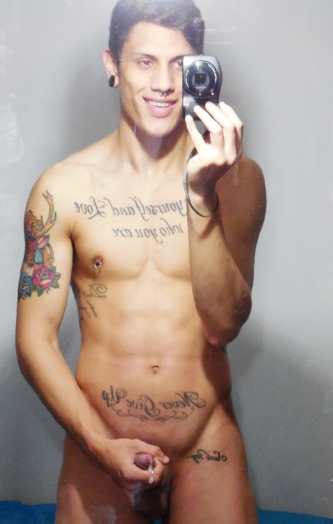 Good Looking Latino  Cums on mirror